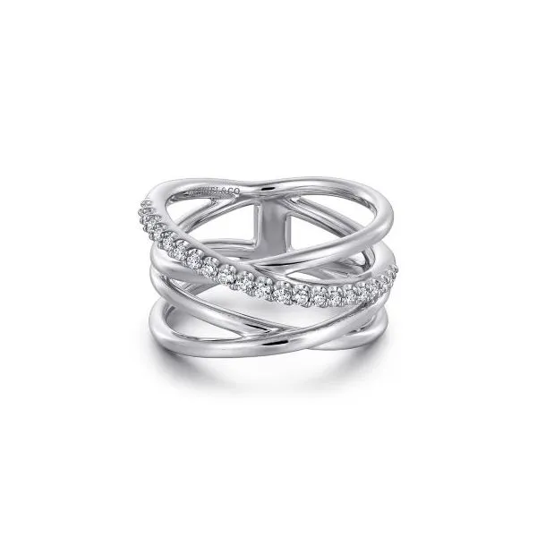 Criss cross ring silver on sale