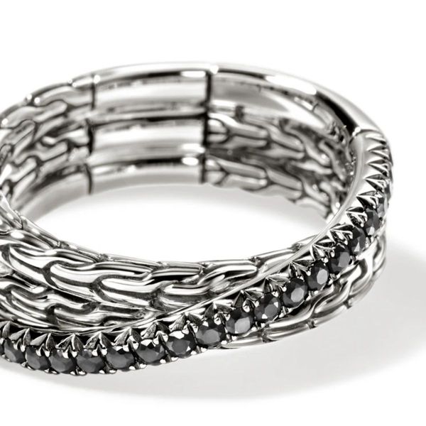 John Hardy Essentials Black Sapphire Crossover Ring Image 3 Harris Jeweler Troy, OH