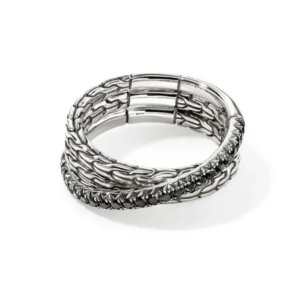 John Hardy Essentials Black Sapphire Crossover Ring Harris Jeweler Troy, OH