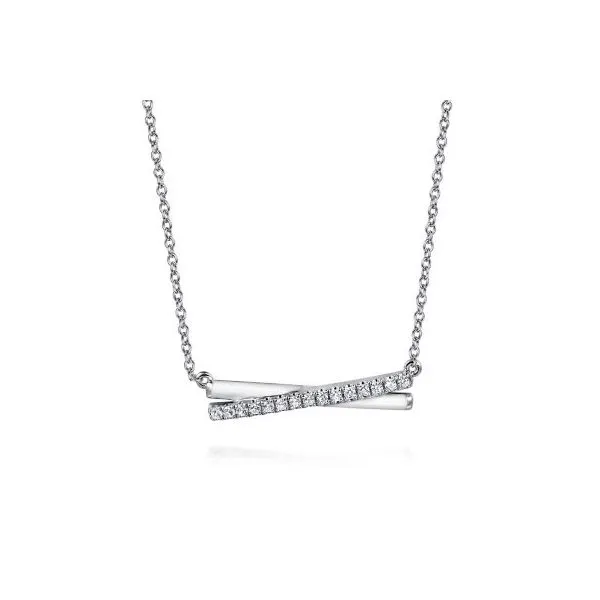 Sterling Silver White Enamel Bar Necklace Harris Jeweler Troy, OH