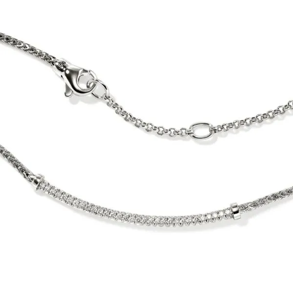 John Hardy Essentials Pave Diamond Bar Necklace Image 2 Harris Jeweler Troy, OH