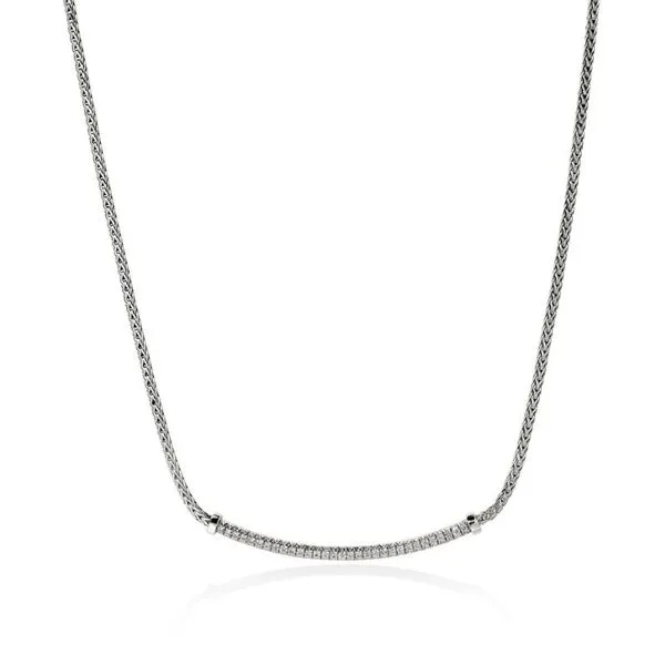John Hardy Essentials Pave Diamond Bar Necklace Harris Jeweler Troy, OH
