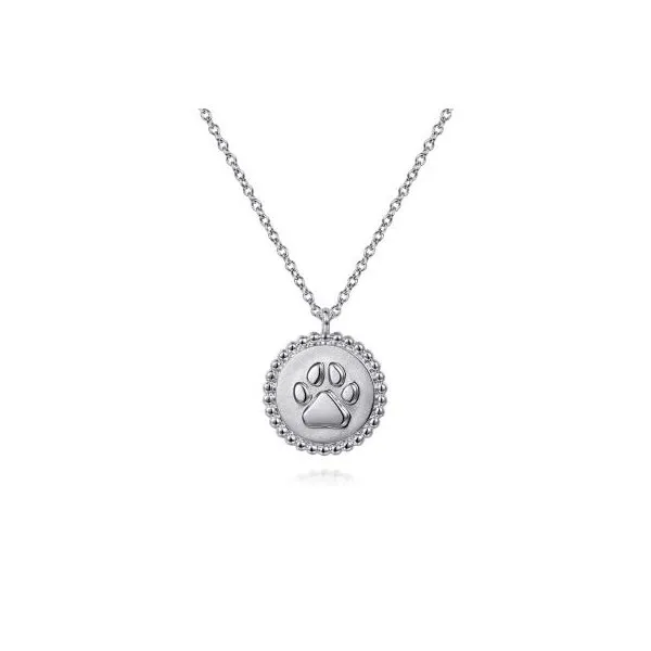 Sterling Silver Paw Print Necklace Harris Jeweler Troy, OH