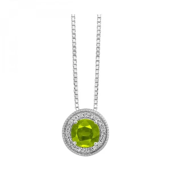 Peridot and Diamond Birthstone Pendant - August Birthstone Harris Jeweler Troy, OH