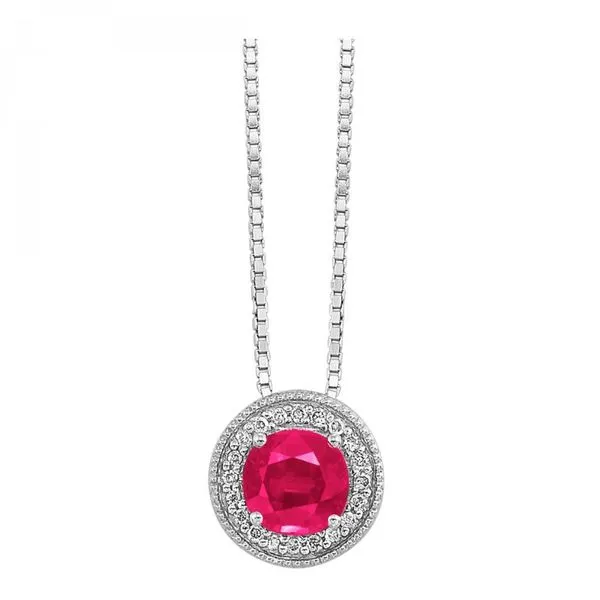 Pink Tourmaline and Diamond Birthstone Pendant - October Birthstone Harris Jeweler Troy, OH
