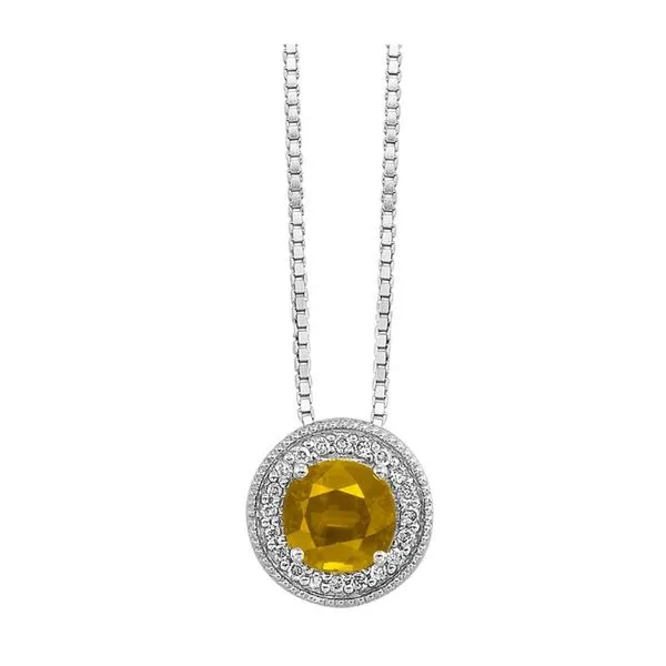 Citrine and Diamond Birthstone Pendant - November Birthstone Harris Jeweler Troy, OH