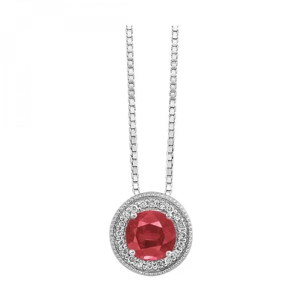 Ruby and Diamond Birthstone Pendant - July Birthstone Harris Jeweler Troy, OH