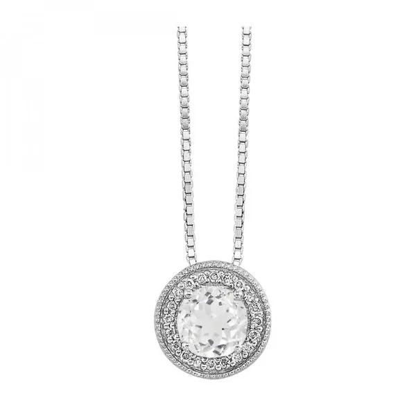 Topaz and Diamond Birthstone Pendant - April Birthstone Harris Jeweler Troy, OH