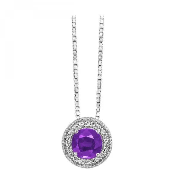 Amethyst and Diamond Birthstone Pendant - February Birthstone Harris Jeweler Troy, OH