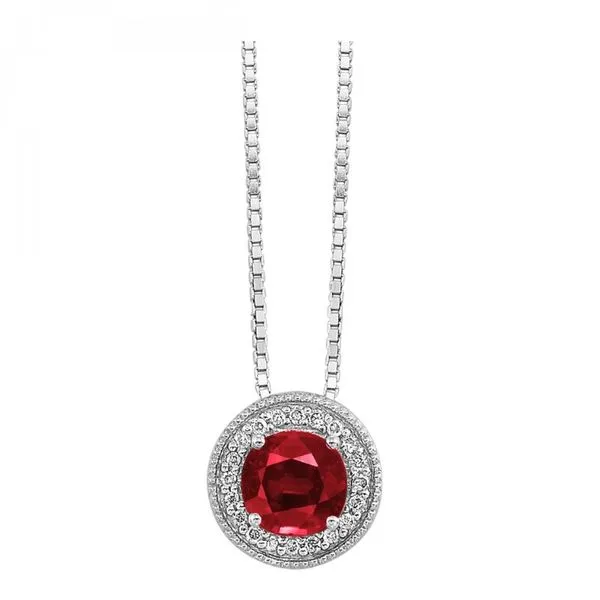 Garnet and Diamond Birthstone Pendant - January Birthstone Harris Jeweler Troy, OH