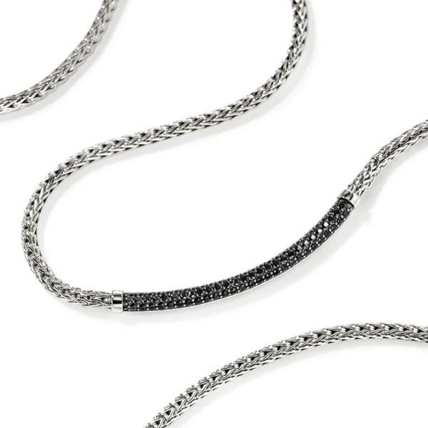 John Hardy Essentials Black Sapphire Bar Necklace Image 2 Harris Jeweler Troy, OH