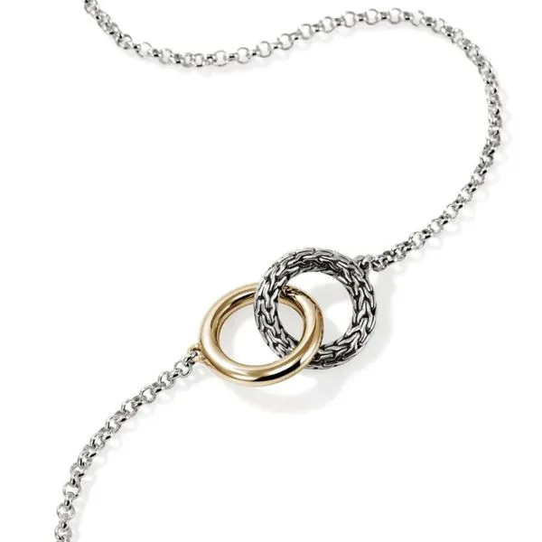 John Hardy Essentials Interlinking Two-Tone Circle Necklace Image 2 Harris Jeweler Troy, OH