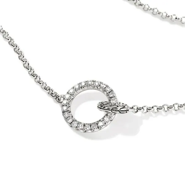 John Hardy Essentials Diamond Interlocking Circles Necklace Image 2 Harris Jeweler Troy, OH
