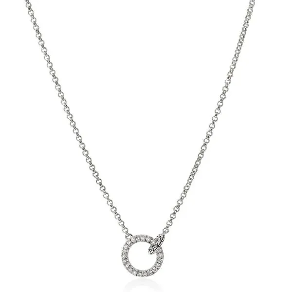 John Hardy Essentials Diamond Interlocking Circles Necklace Harris Jeweler Troy, OH