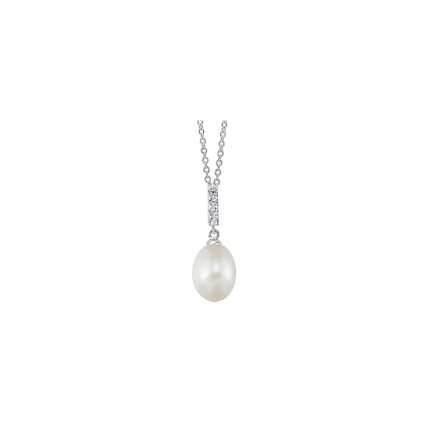 Pearl and Diamond Drop-Style Necklace Harris Jeweler Troy, OH