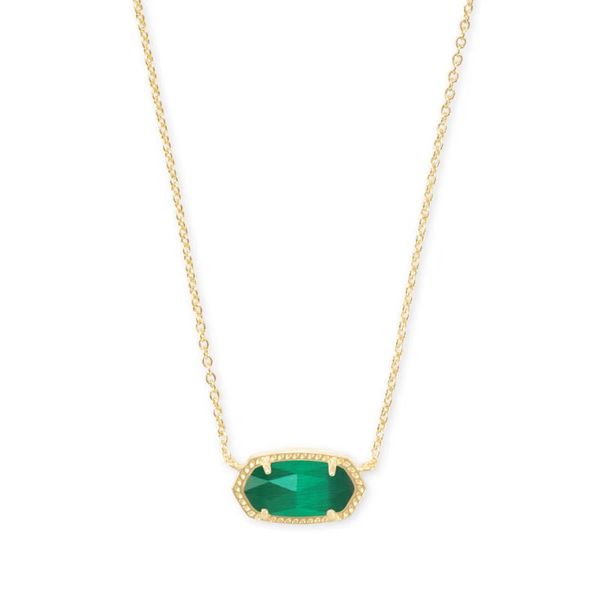 Kendra Scott Elisa Necklace in Emerald Cats-Eye Harris Jeweler Troy, OH