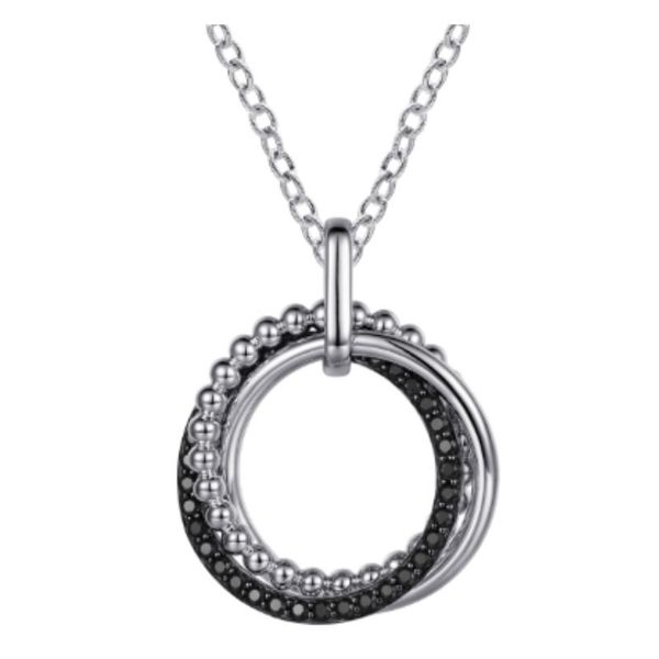 925 Sterling Silver Black Spinel Bujukan Link Pendant Necklace Harris Jeweler Troy, OH