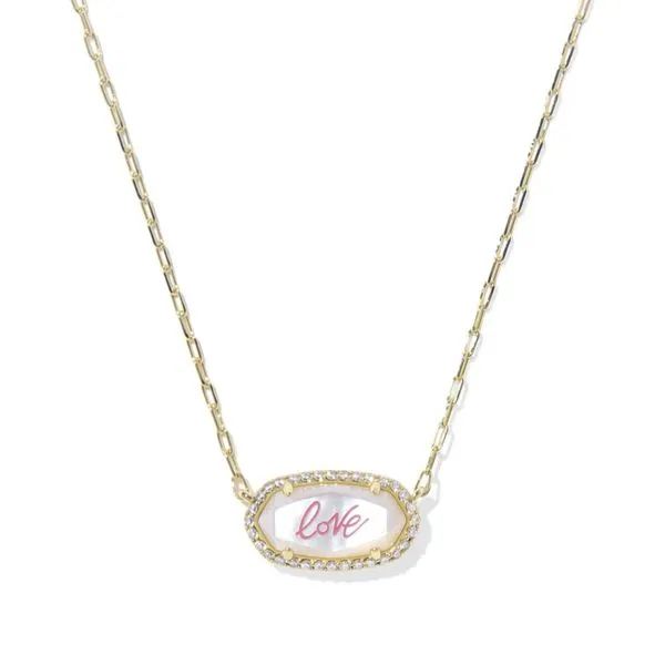 Kendra Scott Elisa Pave Frame Love Necklace Harris Jeweler Troy, OH