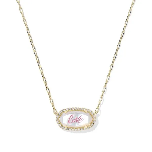 Kendra Scott Elisa Pave Frame Love Necklace Harris Jeweler Troy, OH