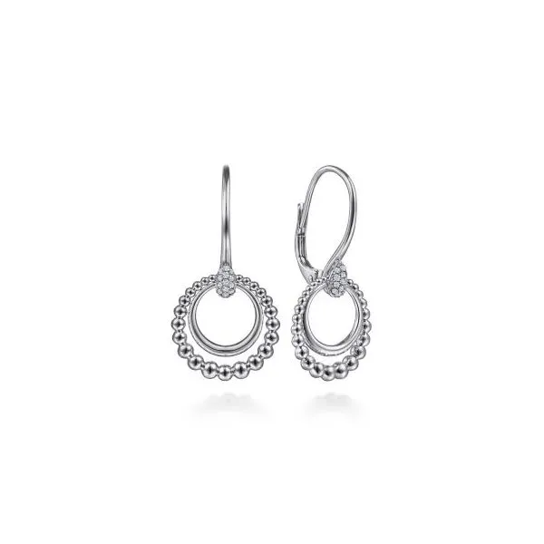 Sterling Silver Circle Drop Earrings Harris Jeweler Troy, OH