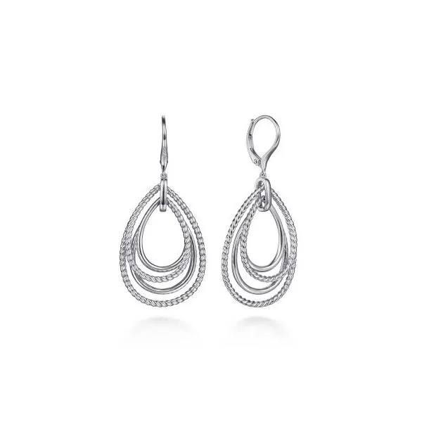 Sterling Silver Multi-Teardrop Dangle Earrings Harris Jeweler Troy, OH