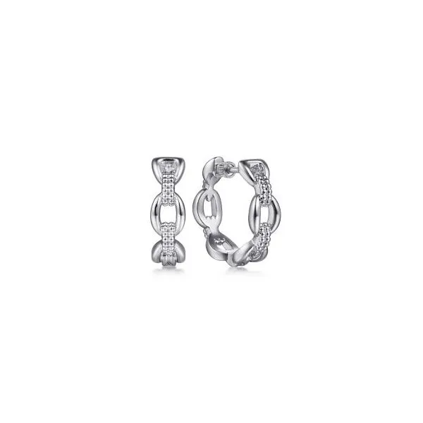 Sterling Silver Oval Link-Style Hoop Earrings Harris Jeweler Troy, OH