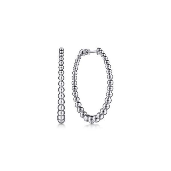 Sterling Silver Beaded Hoop Earrings Harris Jeweler Troy, OH