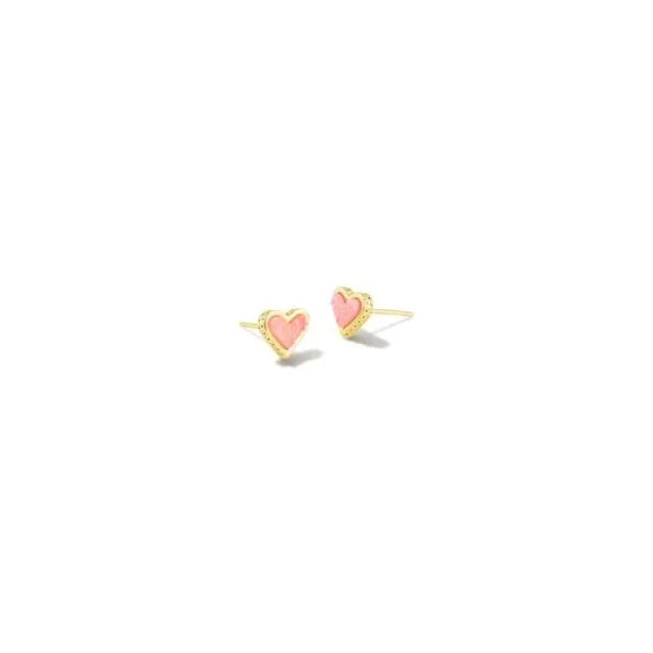 Kate Spade Heritage Spade Small Heart Stud Earrings - White