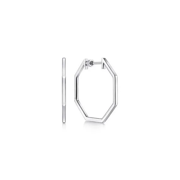 Sterling Silver Geometric Hoop Earrings Harris Jeweler Troy, OH