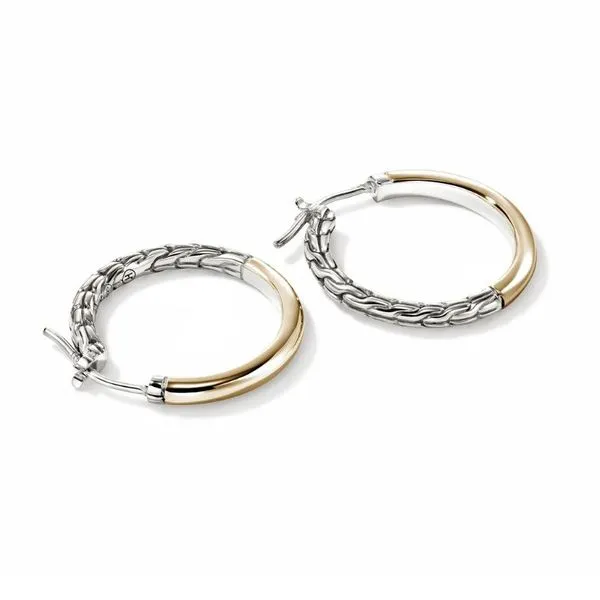 John Hardy Essentials 14K/SS Hoop Earrings Harris Jeweler Troy, OH