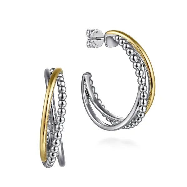 Gabriel & Co Criss-Cross Bujukan Hoop Earrings Harris Jeweler Troy, OH