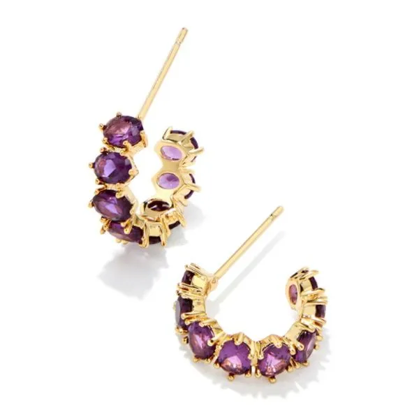 Kendra Scott Cailin Huggie Earrings - February Birthstone Harris Jeweler Troy, OH