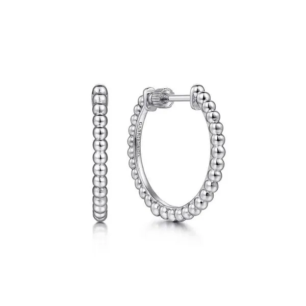 Sterling Silver Beaded Hoop Earrings Harris Jeweler Troy, OH