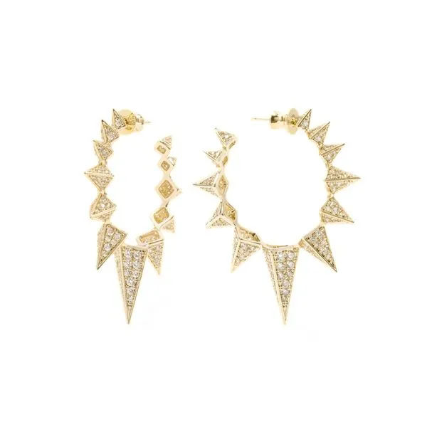 Melinda Maria Mama Gabrielle Pave Spiked Gold Hoops Harris Jeweler Troy, OH
