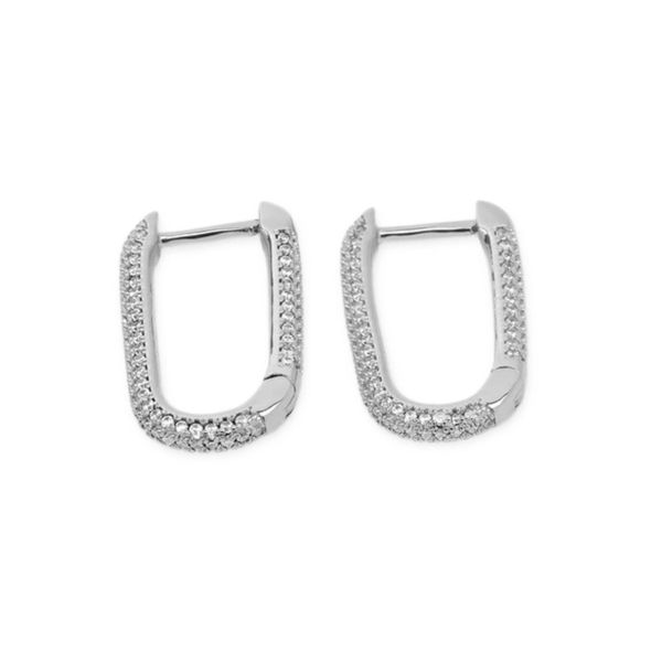 Melinda Maria Carrie Pave Chain Huggies Image 2 Harris Jeweler Troy, OH