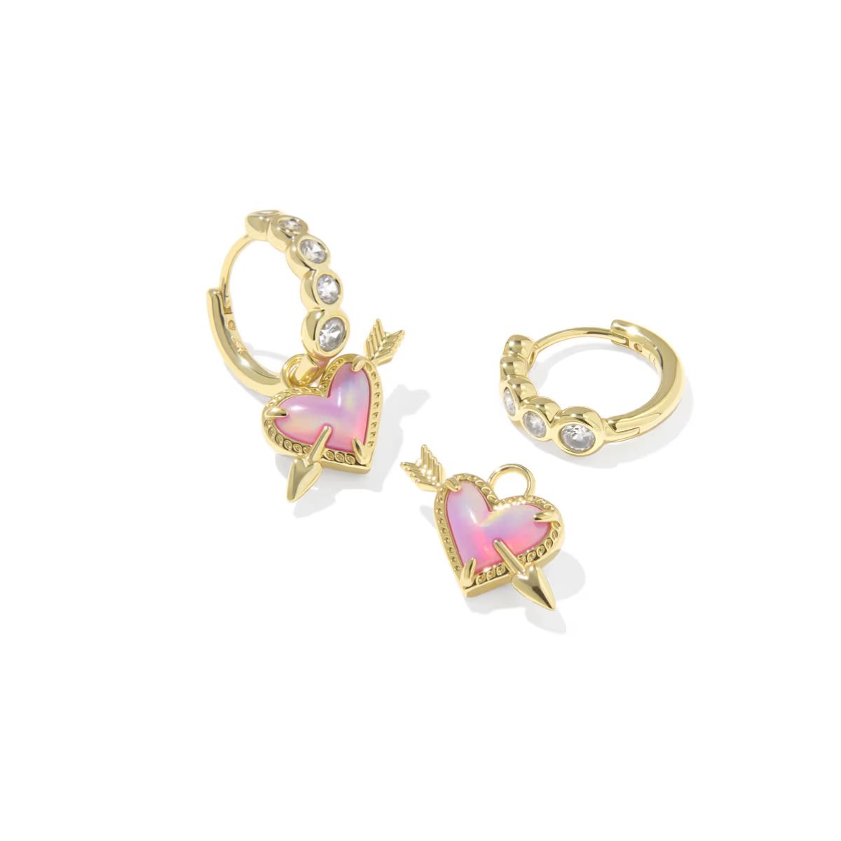Kendra Scott Ari Heart and Arrow Huggie Hoop Earrings Image 2 Harris Jeweler Troy, OH