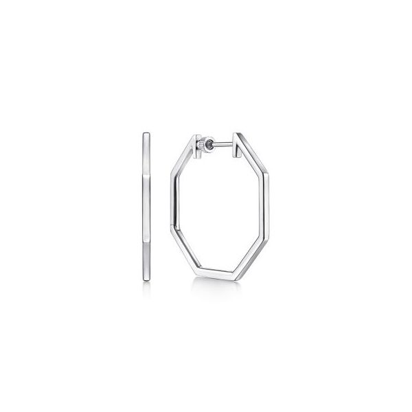 Sterling Silver Geometric Hoop Earrings Harris Jeweler Troy, OH