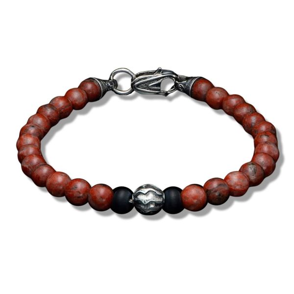 William Henry Brookings Bracelet with Red Jasper and Onyx Harris Jeweler Troy, OH