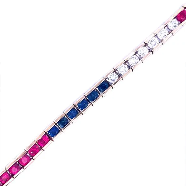 Estate Diamond, Ruby and Sapphire Bracelet Harris Jeweler Troy, OH