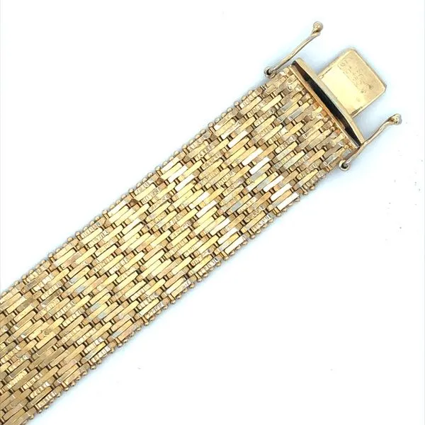 18K Wide Woven Bracelet Harris Jeweler Troy, OH