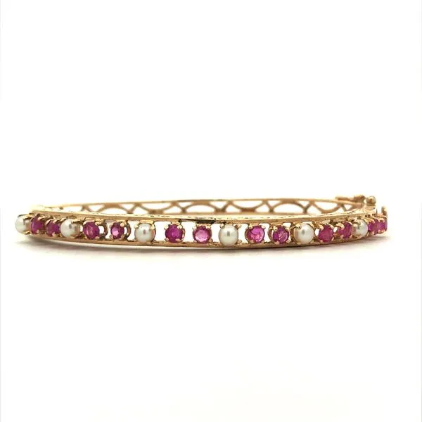 Estate Ruby and Pearl Bangle Harris Jeweler Troy, OH