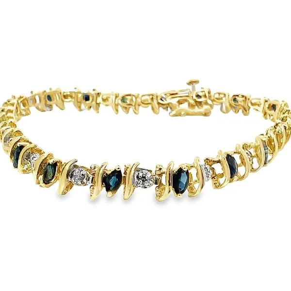 Sapphire and Diamond Estate Bracelet Harris Jeweler Troy, OH