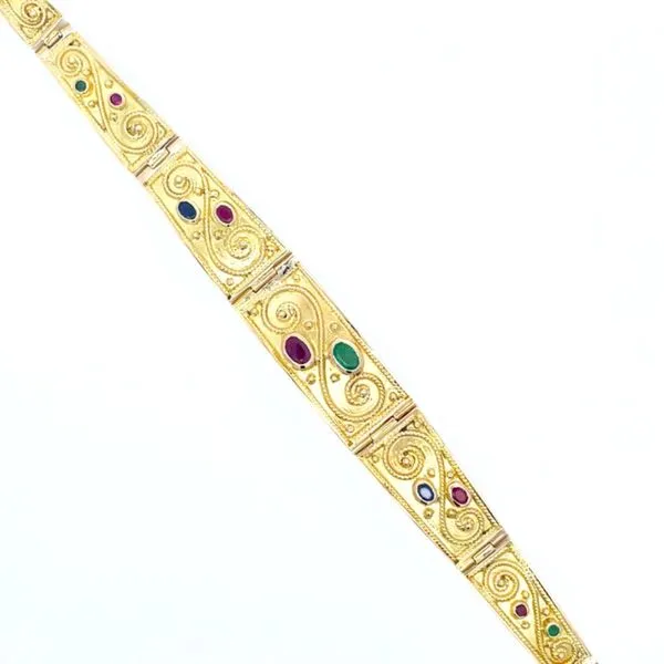 18K Handmade Estate Gemstone Bracelet Harris Jeweler Troy, OH