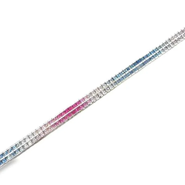10CTW Pink and Blue Sapphire Estate Bracelet Harris Jeweler Troy, OH