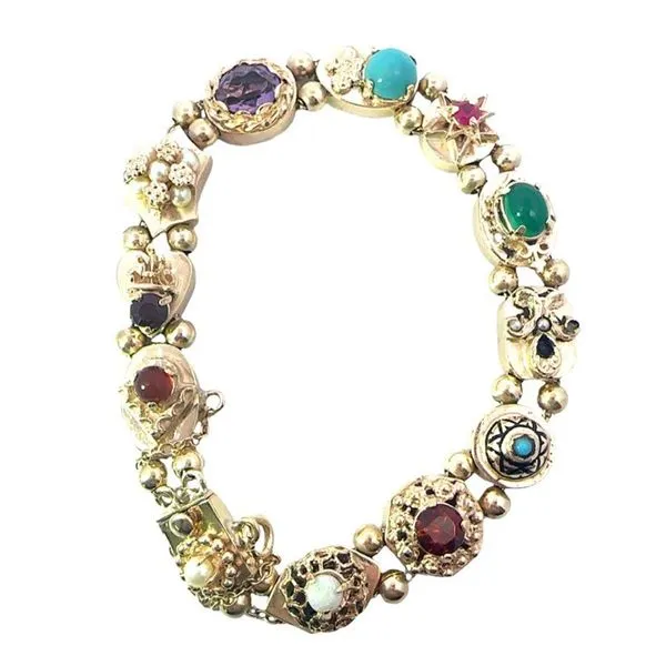 Antique Slide Charm Bracelet Harris Jeweler Troy, OH