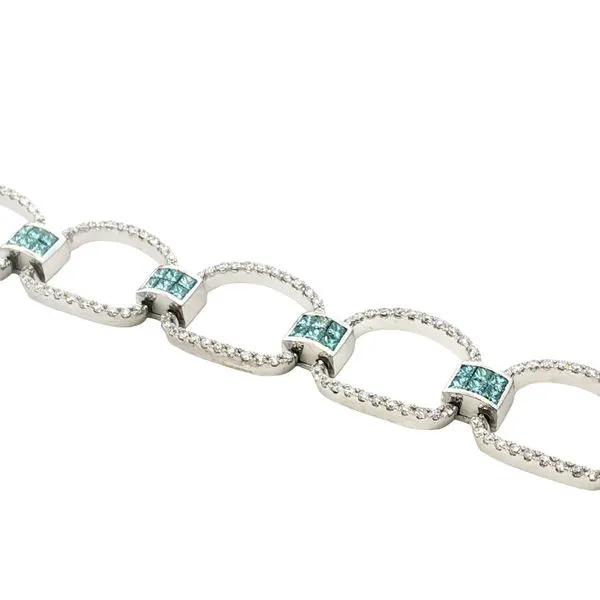5CTW Blue and White Diamond Estate Bracelet Harris Jeweler Troy, OH