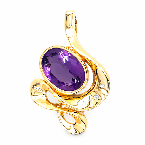 Amethyst and Diamond Estate Slide Harris Jeweler Troy, OH
