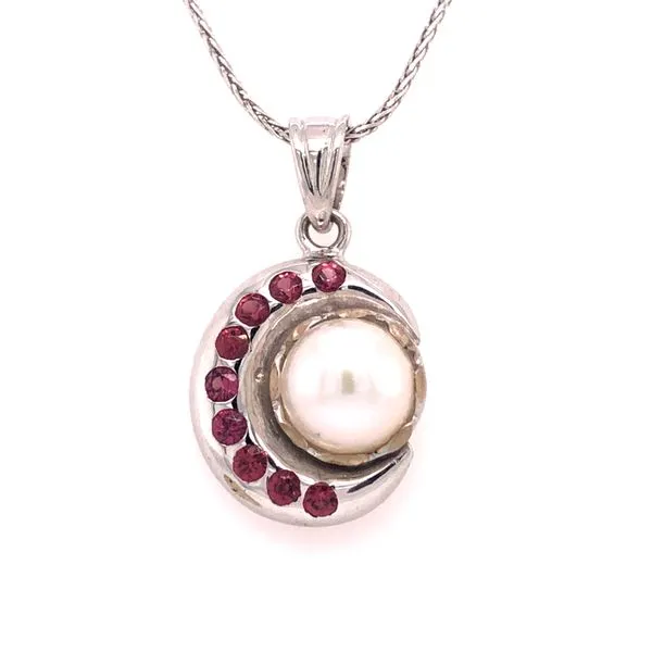 Pearl and Pink Sapphire Estate Necklace Harris Jeweler Troy, OH