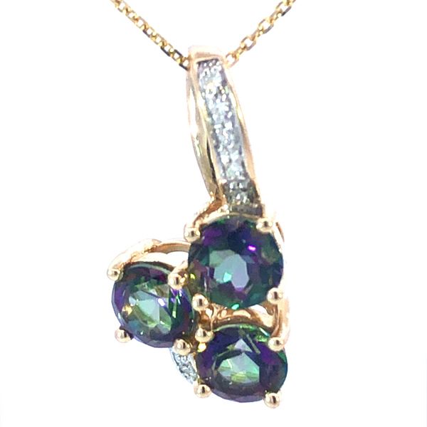 Estate Rainbow Topaz and Diamond Pendant Harris Jeweler Troy, OH