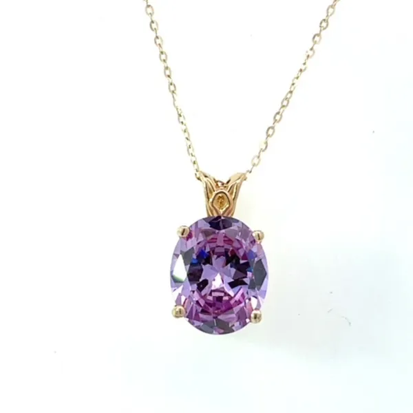 Purple Solitaire Estate CZ Pendant Harris Jeweler Troy, OH